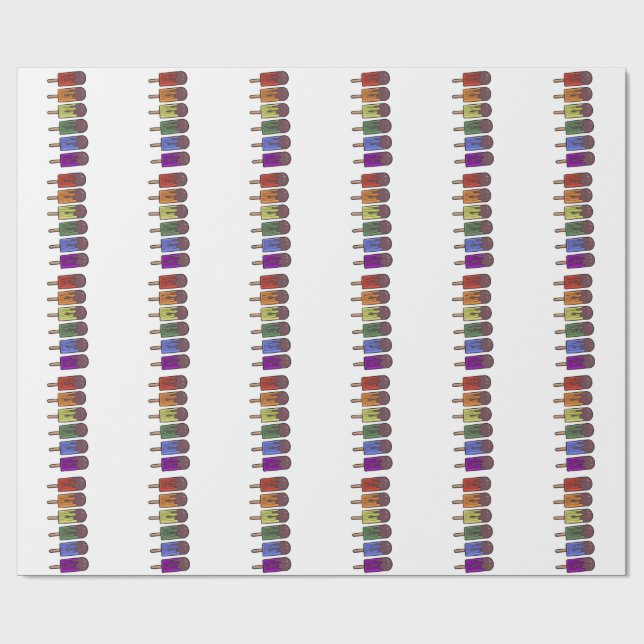 Rainbow Popsicle Parade Wrapping Paper (Flat)