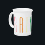 RAINBOW Porcelain Pitcher<br><div class="desc">The design on this RAINBOW porcelain pitcher is the word RAINBOW, in rainbow colors. * Matching products are available in the COLORS category of my shop. ** If you'd like to transfer this design to another product type, shape, or size, please check my shop first to see if I have...</div>