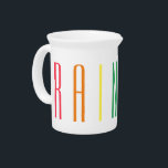 RAINBOW Porcelain Pitcher<br><div class="desc">The design on this RAINBOW porcelain pitcher is the word RAINBOW, in rainbow colors. * Matching products are available in the COLORS category of my shop. ** If you'd like to transfer this design to another product type, shape, or size, please check my shop first to see if I have...</div>
