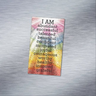 Rainbow Positive Affirmations Business Card Magnet