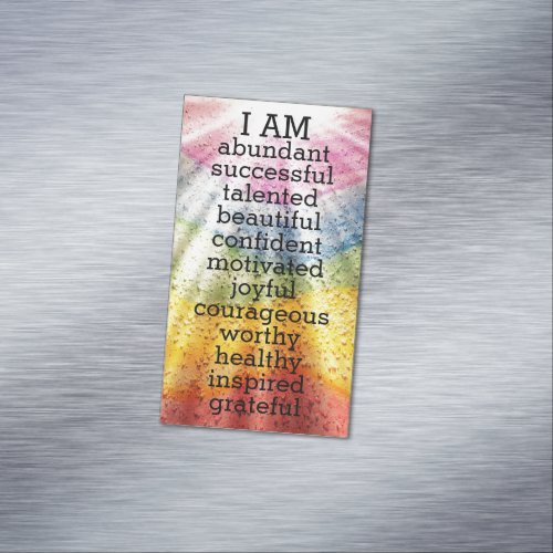 Rainbow Positive Affirmations  Business Card Magnet