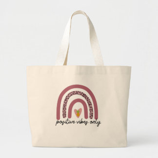 Rainbow 'Positive Vibes Only' Tote Bag