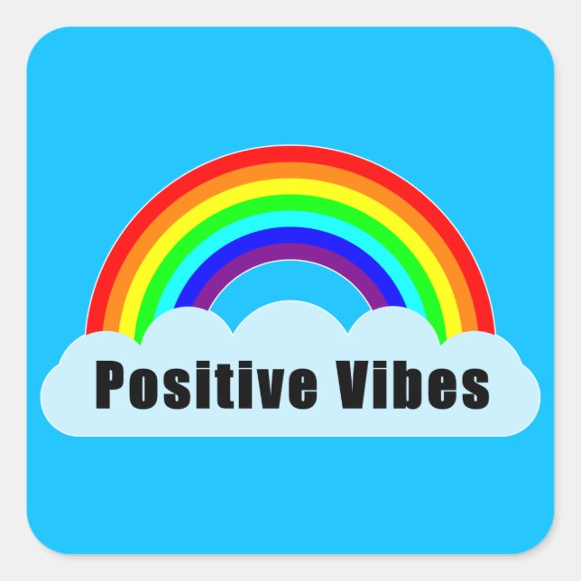 RAINBOW - Positive Vibes Square Sticker (Front)