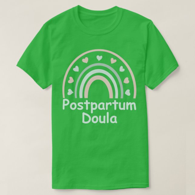 Rainbow Postpartum Doula T-Shirt (Design Front)