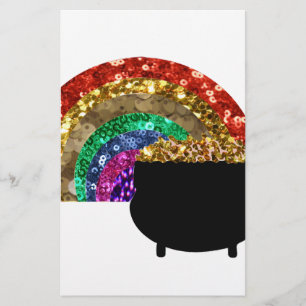 rainbow pot o' gold stationery