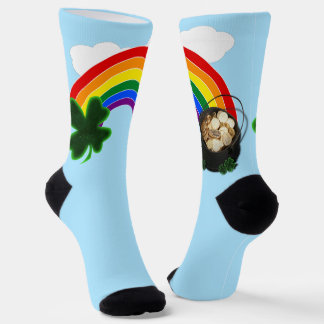 Rainbow Pot of Gold St. Patrick's Day Socks