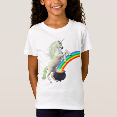 Rainbow Pot of Gold Unicorn St Patricks Day T_Shirt