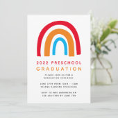 Rainbow Preschool Graduation Invitation (Standing Front)