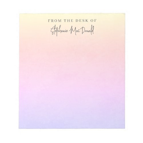 Rainbow pretty pastel gradient personalized notepad