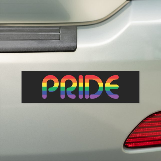 Rainbow Pride Balloon Letters Car Magnet (In Situ)