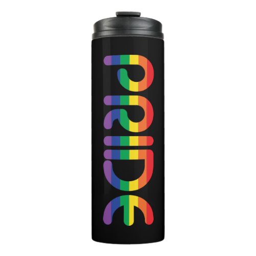 Rainbow Pride Balloon Letters Thermal Tumbler