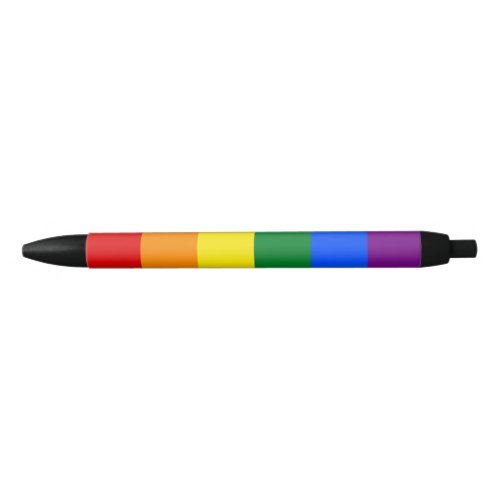 Rainbow Pride Black Ink Pen