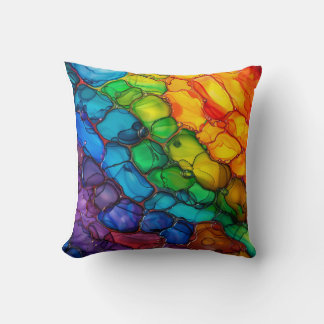 Rainbow Pride Bubble Throw Pillow
