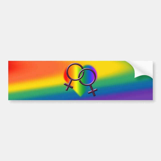 Rainbow Pride Bumper Sticker Same-Sex Pride Gifts (Front)