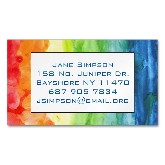 Rainbow Pride Business Card Magnet (Front)