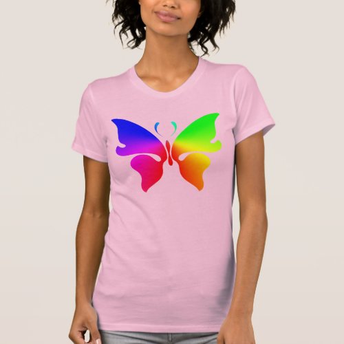 Rainbow Pride Butterfly T_Shirt