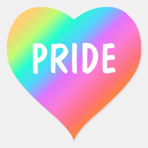 Rainbow Pride Button Heart Sticker