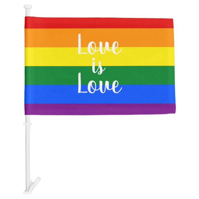 Rainbow pride - car flag (Front)