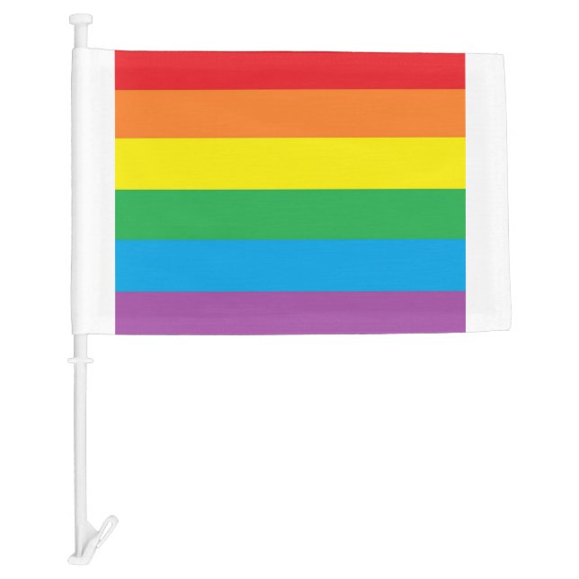 "Rainbow Pride"  Car Flag (Front)
