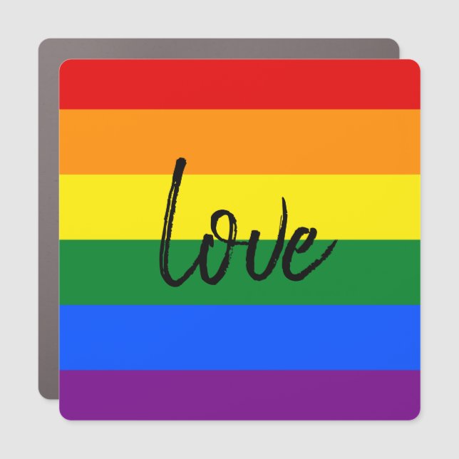 Rainbow Pride Car Magnet (Front)