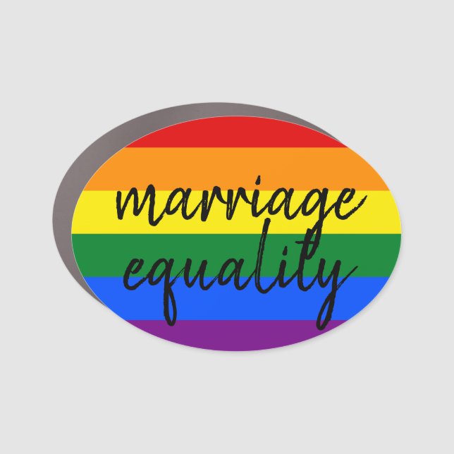 Rainbow Pride Car Magnet (Front)