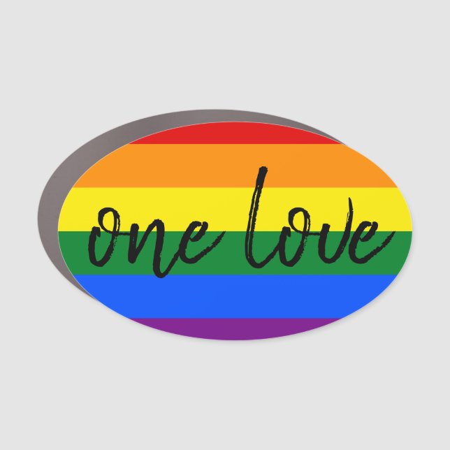 Rainbow Pride Car Magnet (Front)