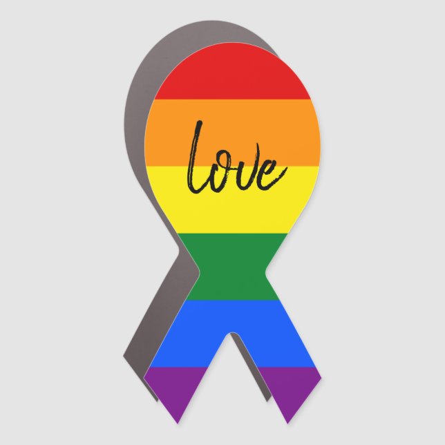 Rainbow Pride Car Magnet (Front)