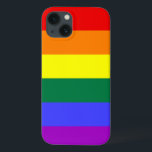 Rainbow Pride iPhone 13 Case<br><div class="desc">The six-colour version of the Gay Pride Flag is popular since 1979. The number of stripes was reduced to an even number to prevent middle colour from being hidden when hung vertically on lampposts. Indigo stripe was changed to royal blue stripe.</div>