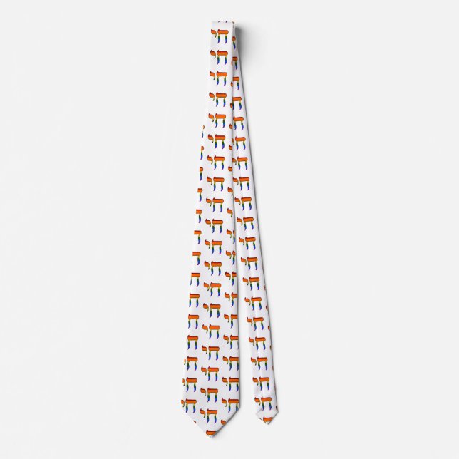 Rainbow Pride Chai Flag  Neck Tie (Front)