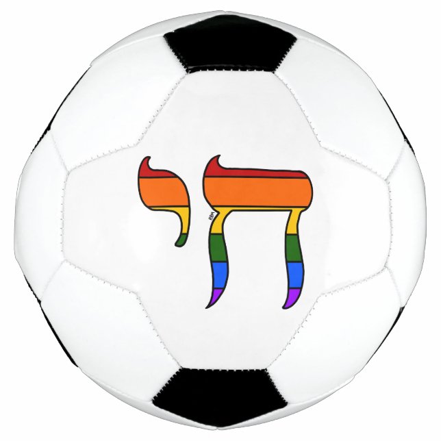 Rainbow Pride Chai Flag  Soccer Ball (Front)