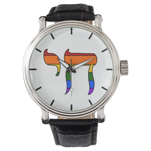 Rainbow Pride Chai Flag  Watch (Front)
