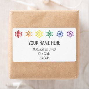 Rainbow Pride Christmas Label