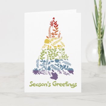 Rainbow Pride Christmas Tree Holiday Card by Neurotic_Designs at Zazzle