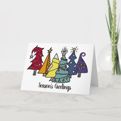 Rainbow Pride Christmas Trees Holiday Card