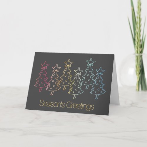 Rainbow Pride Christmas Trees Holiday Card