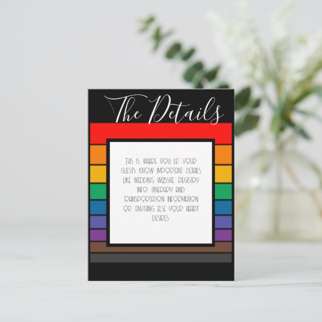 Rainbow Pride Color Block Stripe Details Postcard (Standing Front)