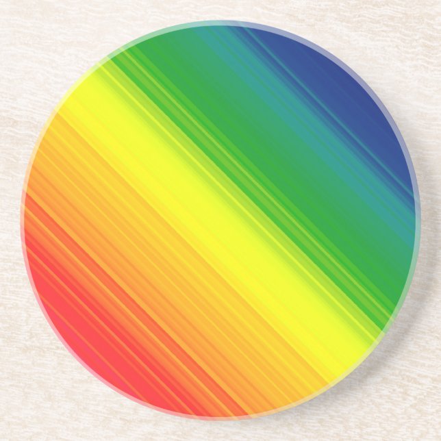 Rainbow Pride Colors, Sandstone Coasters (Front)