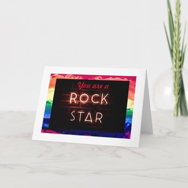 Rainbow Pride Couples' 5" x 7" Anniversary Card (Front)