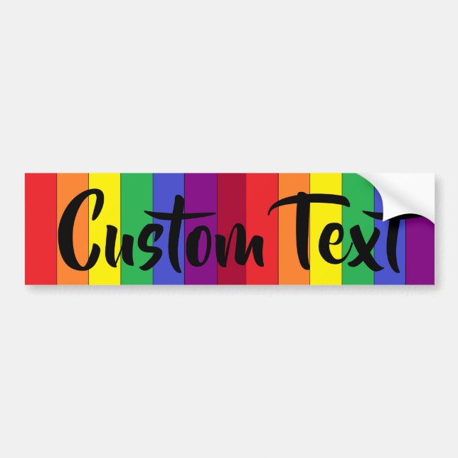 Rainbow Pride CUSTOM bumper sticker (Front)