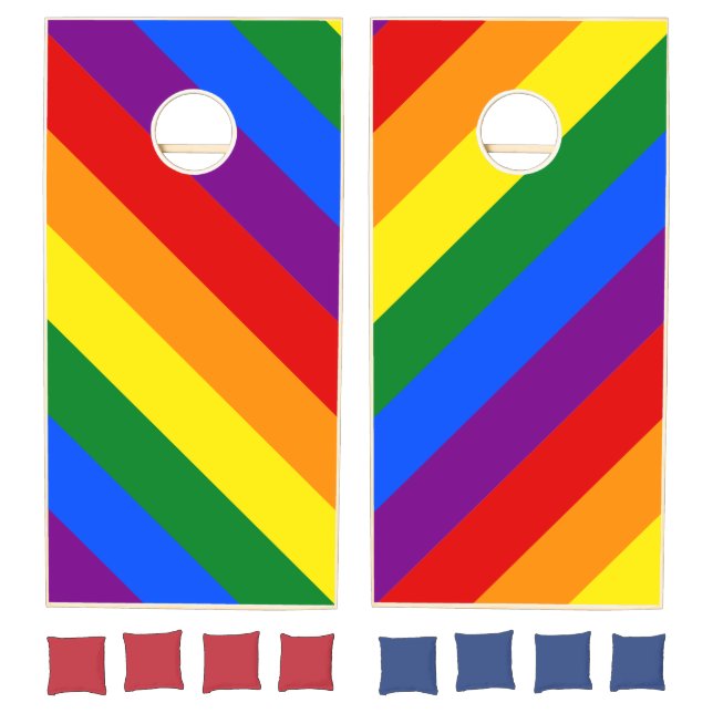 Rainbow Pride Diversity Equal Rights Inclusion Cornhole Set (Set)