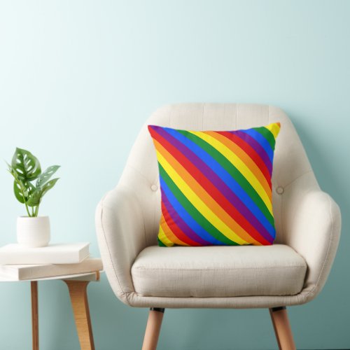 Rainbow Pride Diversity Equal Rights Inclusion Throw Pillow