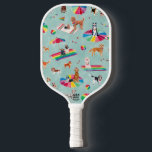 RAINBOW PRIDE DOG BEACH PICKLEBALL PADDLE<br><div class="desc">A colorful and happy print where you get to be who you are and all the dogs fully accept you for it. Dogs are good at that. 🏳️‍🌈🌈</div>