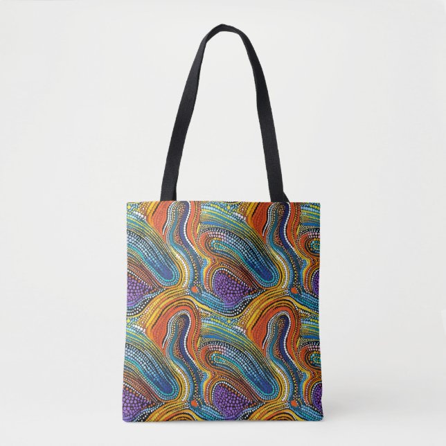 Rainbow pride dot art tote bag (Front)