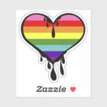 Rainbow Pride Dripping Heart