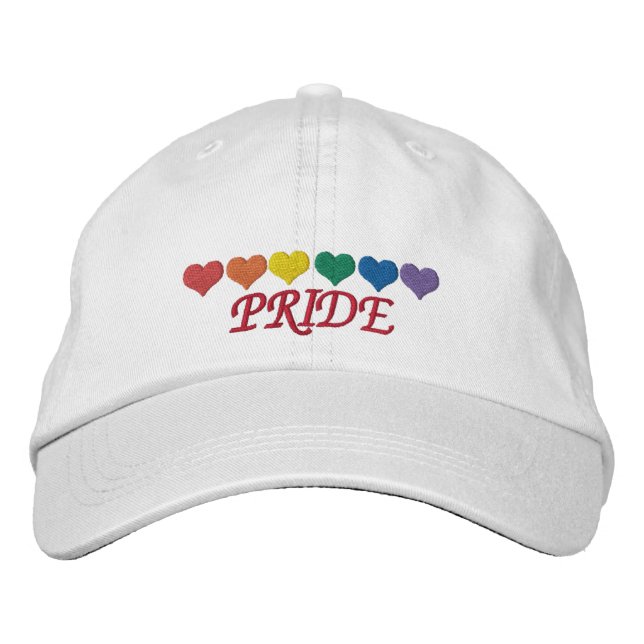 Rainbow Pride Embroidered Baseball Cap (Front)
