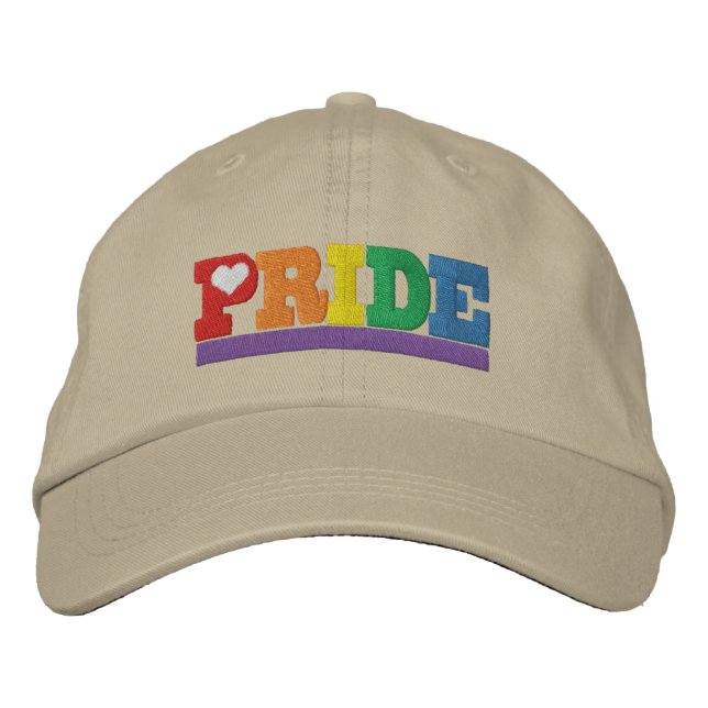 Rainbow Pride Embroidered Baseball Hat (Front)