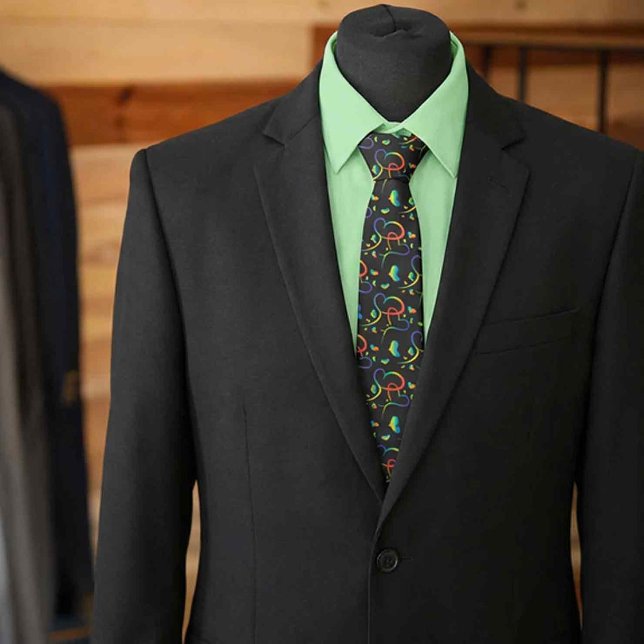 Rainbow Pride Entwined Hearts Neck Tie (Creator Uploaded)