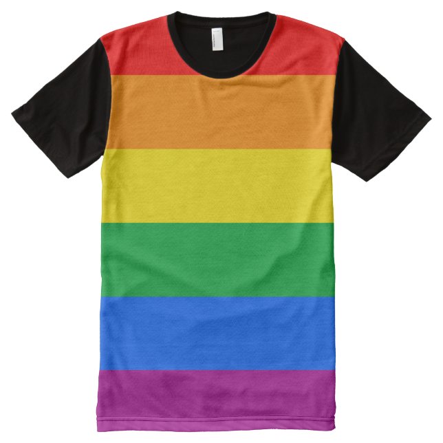 Rainbow Pride Flag All-Over-Print T-Shirt (Front)