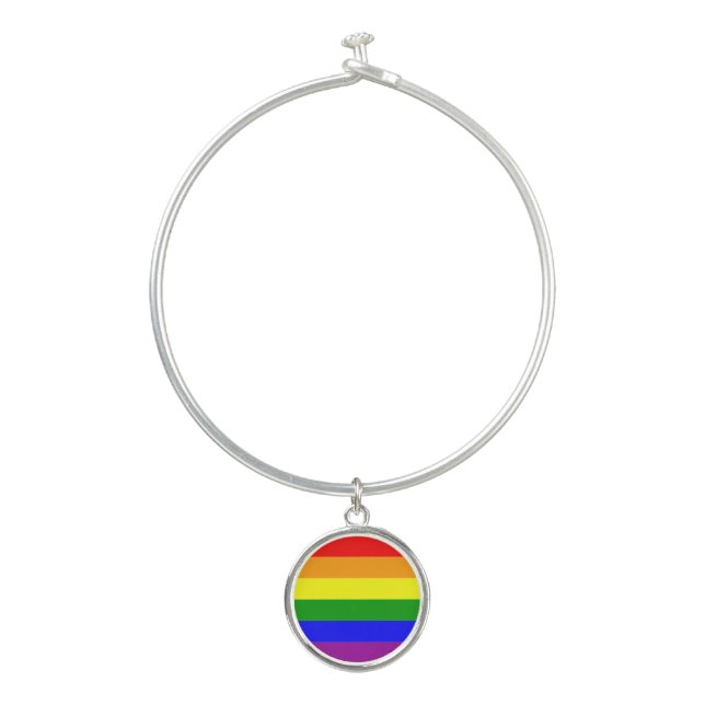 Rainbow Pride Flag Bangle Bracelet (Front)