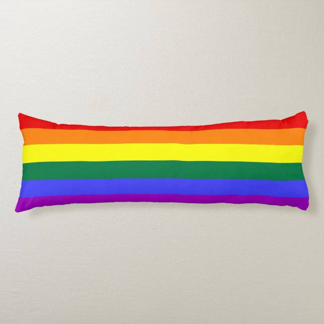 Rainbow Pride Flag Body Pillow (Front)
